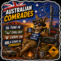 Australian Comrades Tune In Chill Out Carry On A Story In Comrades Sticker