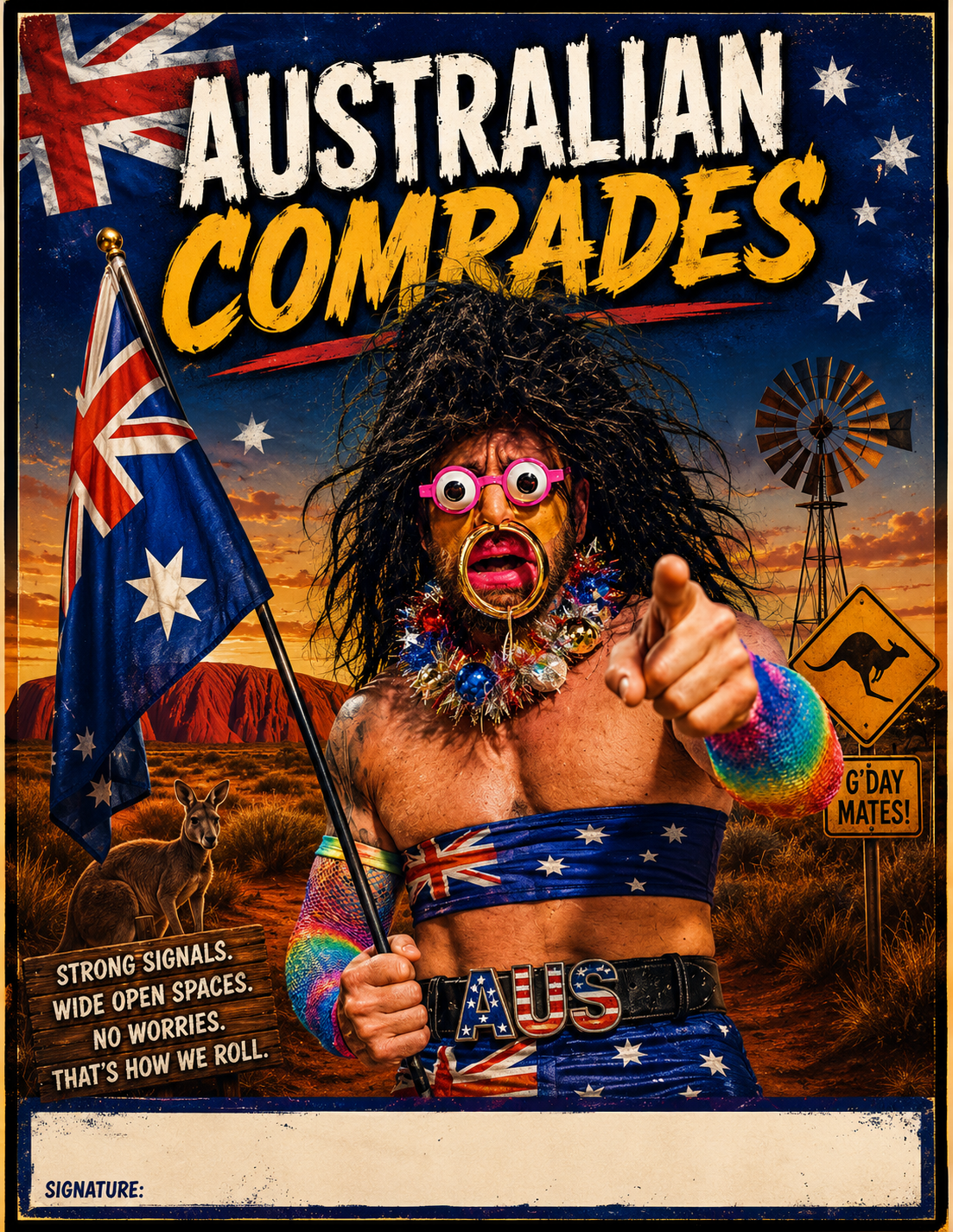 Australian Comrades Signed Print