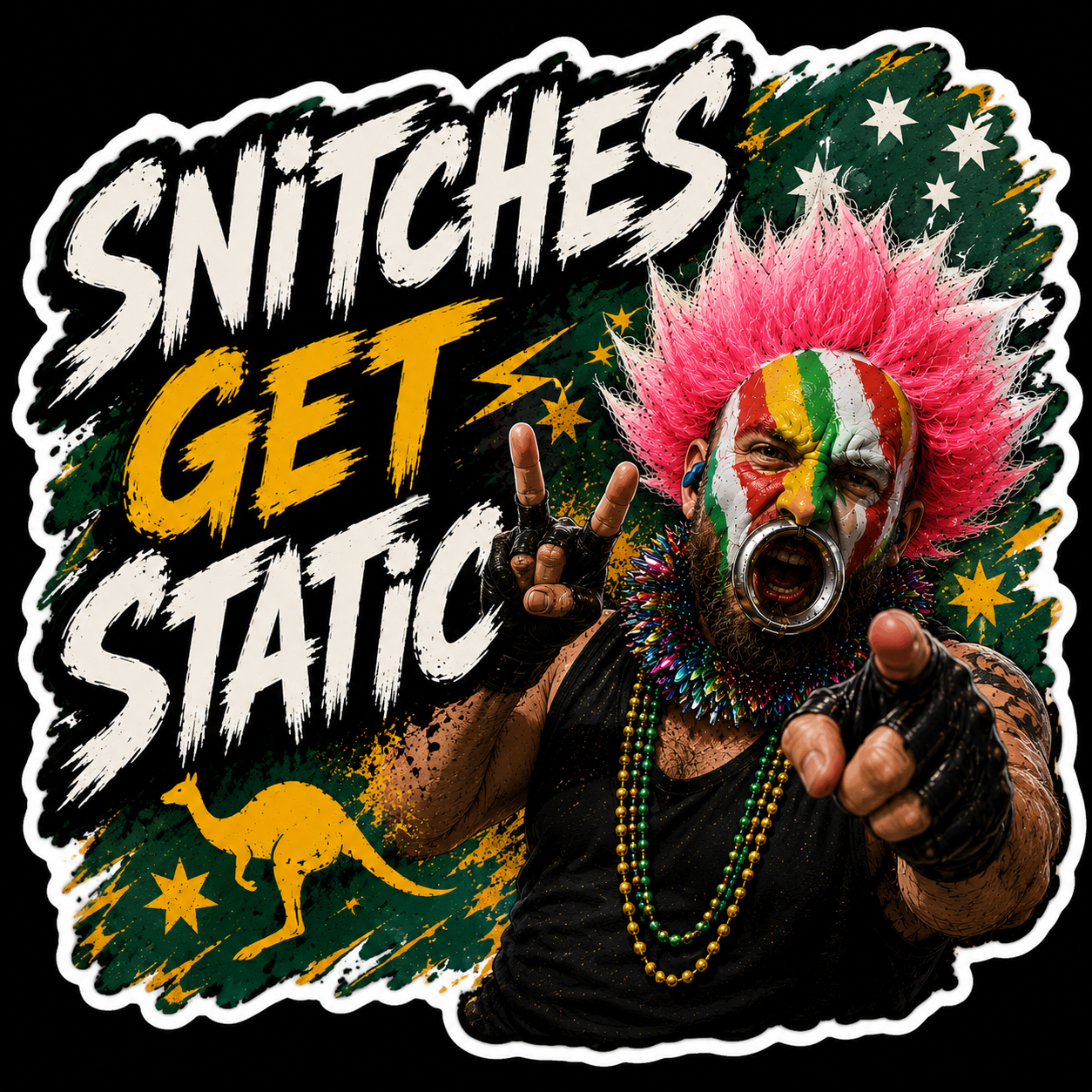 Snitches Get Static Sticker