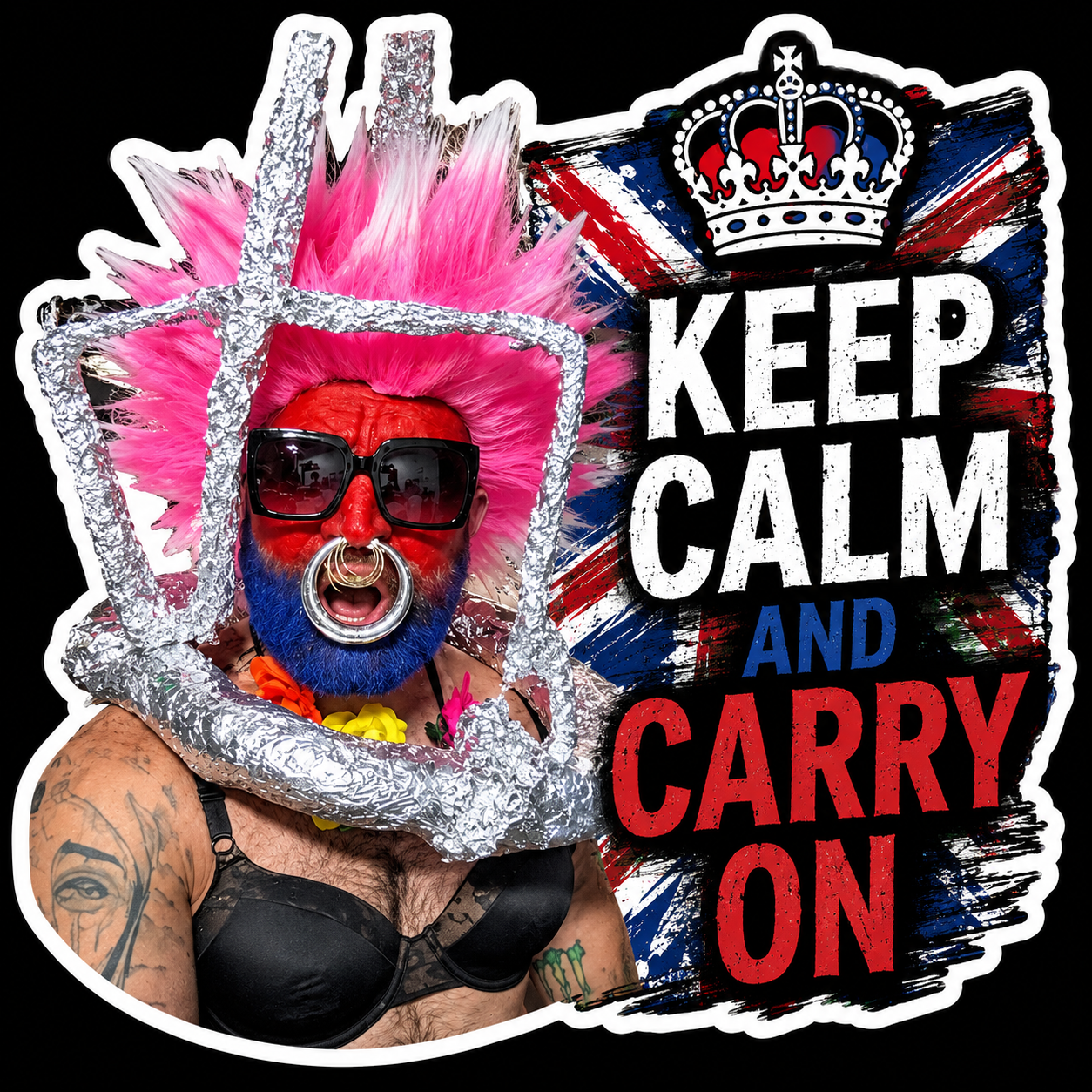 Keep Calm And Carry On Sticker UK