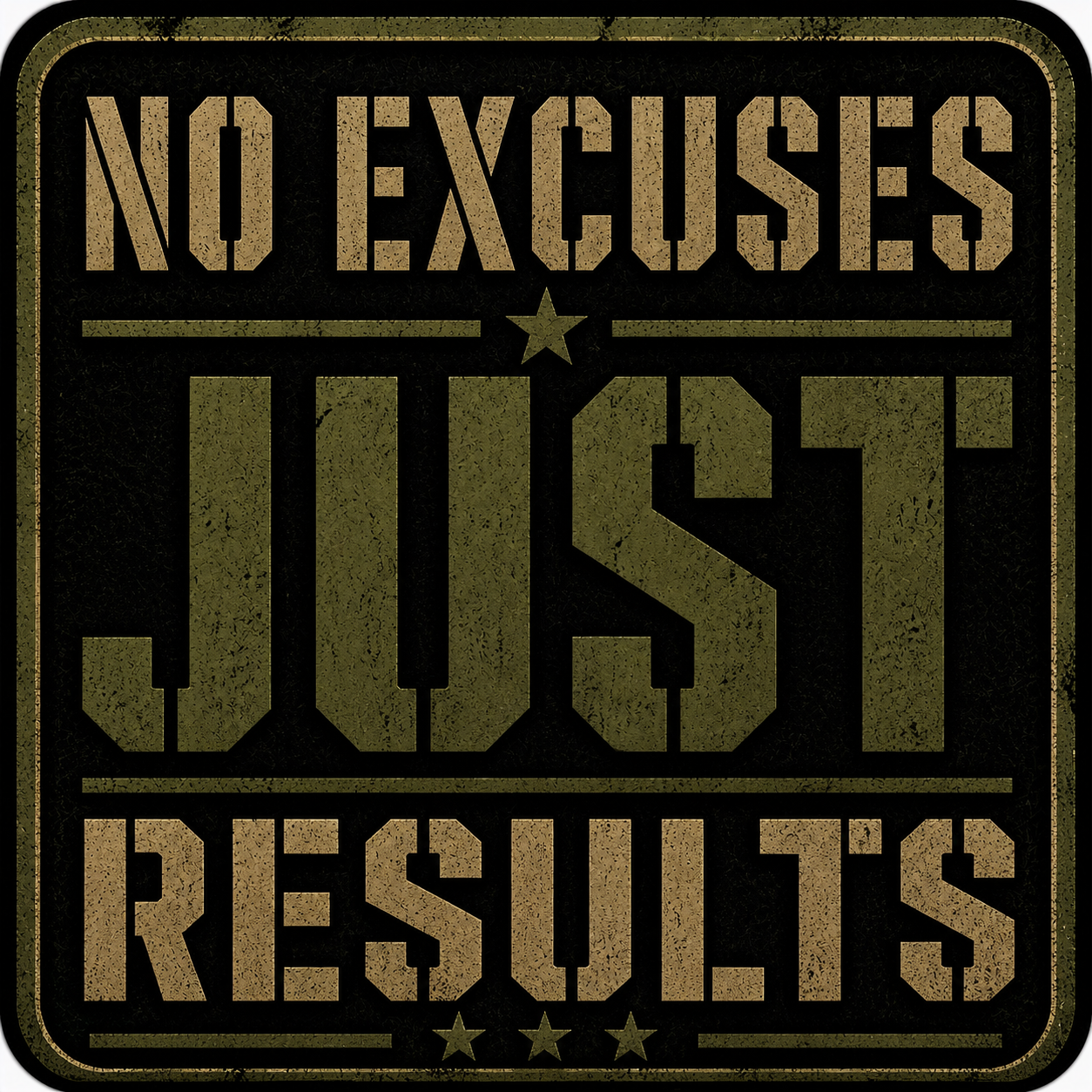 No Excuses Just Results Sticker