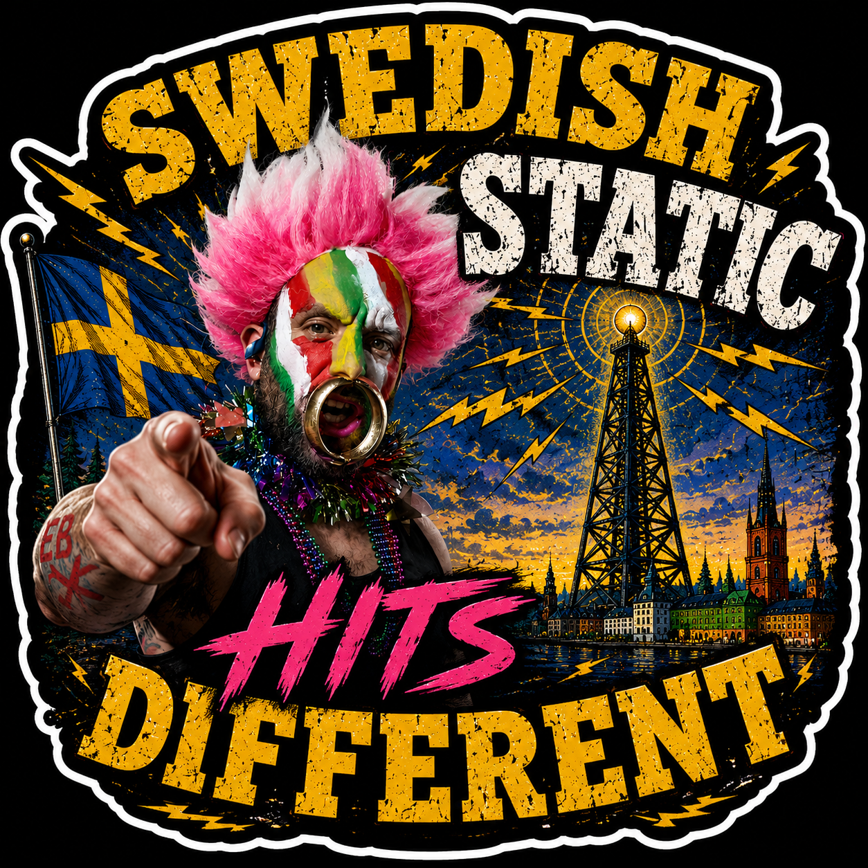 Swedish Static Hits Different Sticker