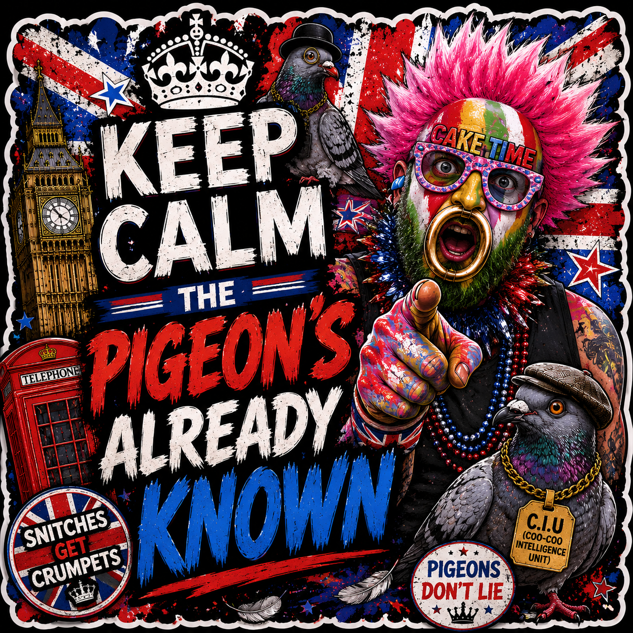 Keep Calm The Pigeon's Already Known UK Sticker