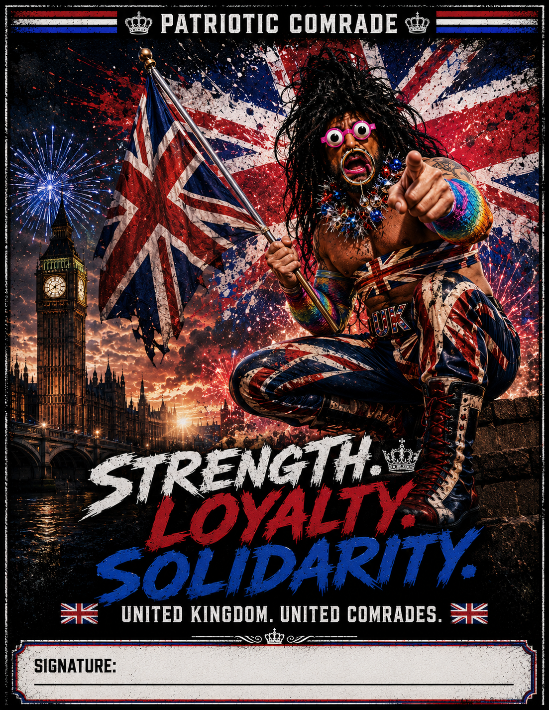 Strength Loyalty Solidarity Signed Print UK