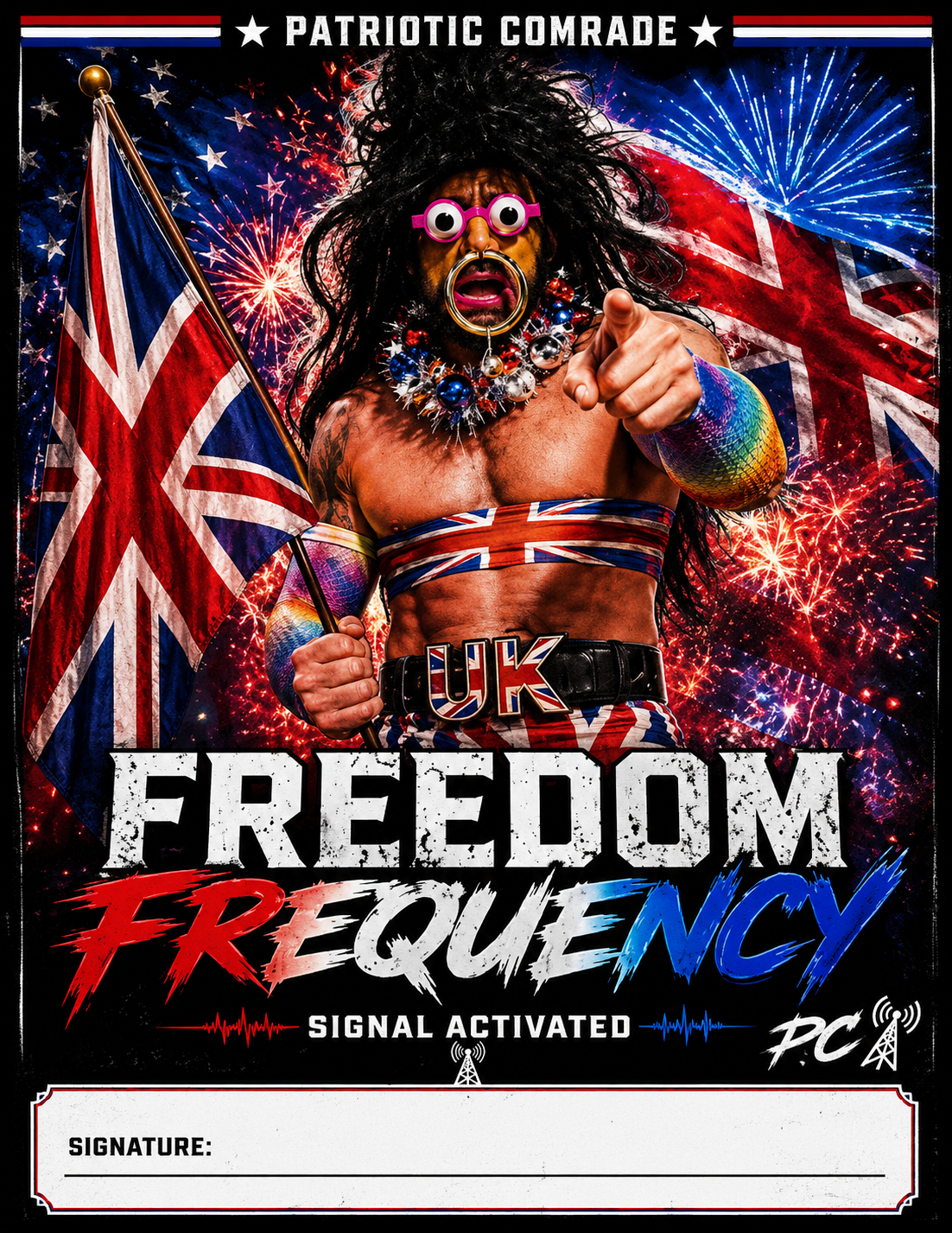 UK Freedom Frequency Signed Print
