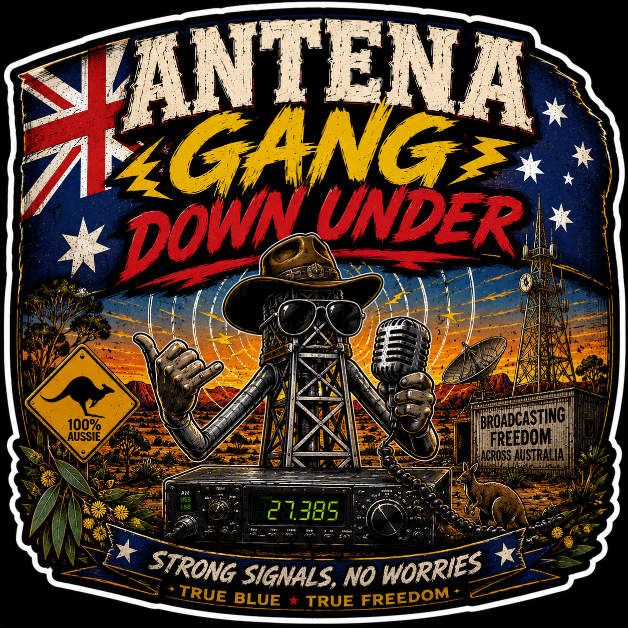 Antenna Gang Down Under Sticker