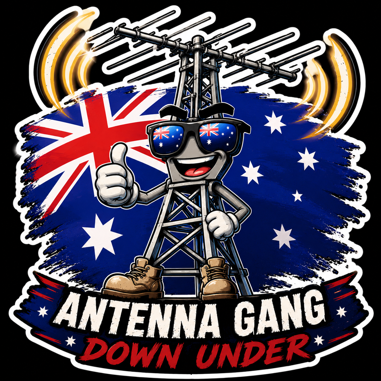 Antenna Gang Down Under Sticker