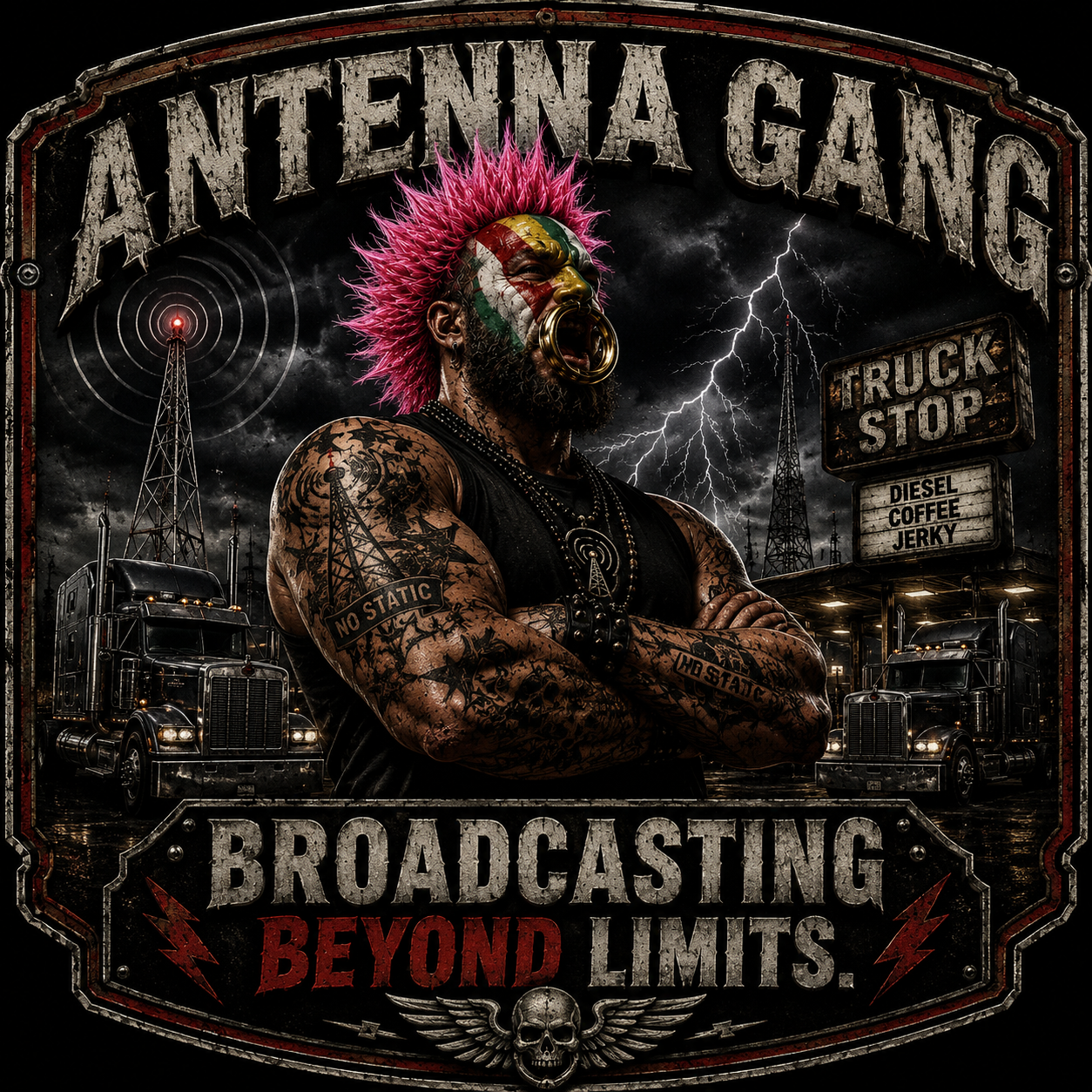 Antenna Gang Broadcasting Beyond Limits Sticker