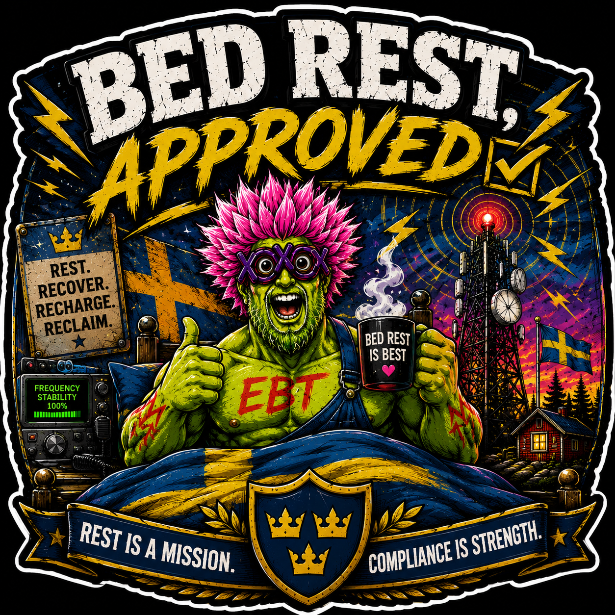 Bed Rest Approved Sticker S