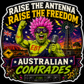 Raise The Antenna Raise The Freedom Australian Comrades Sticker