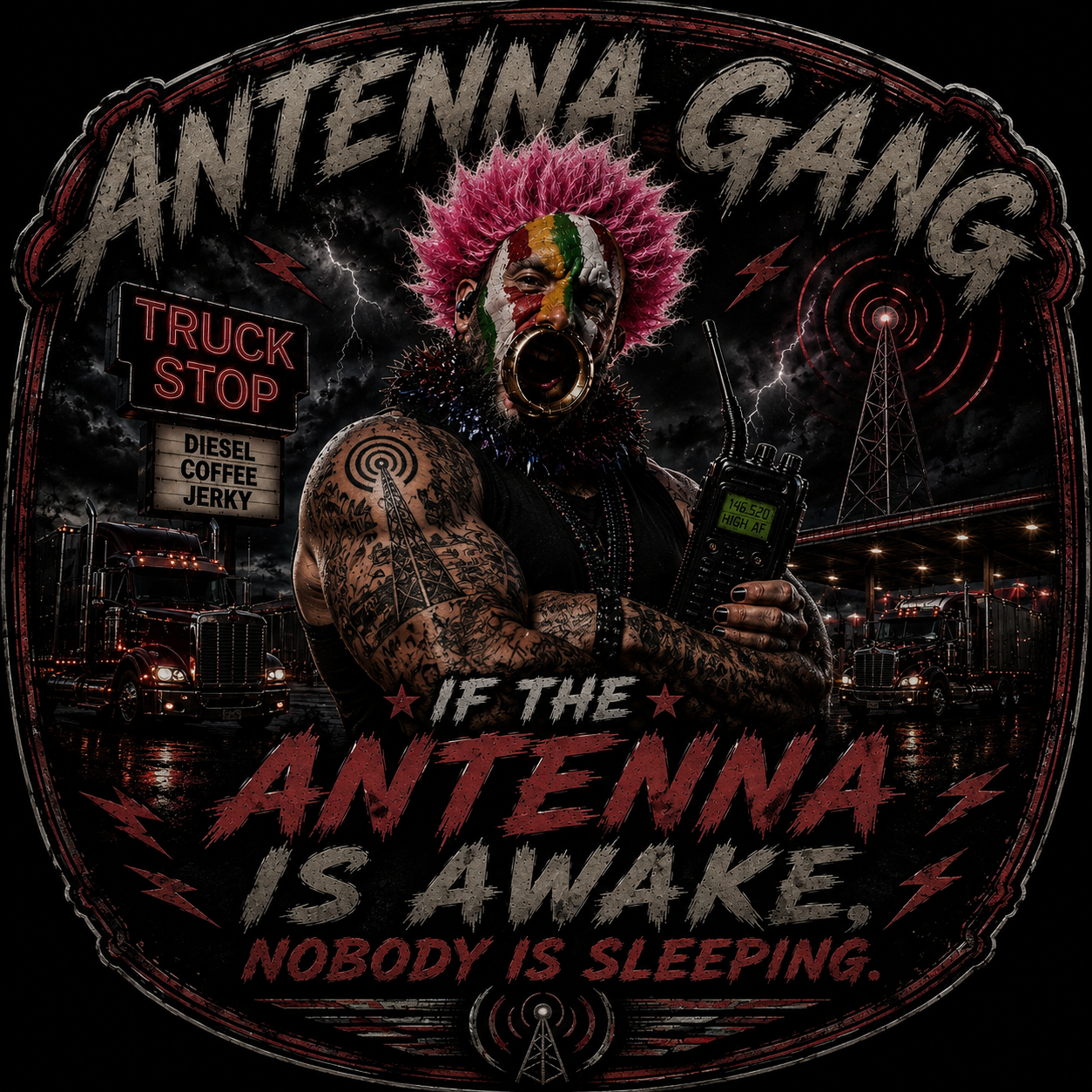 Antenna Gang If The Antenna Is Awake Nobody Is Sleeping Sticker