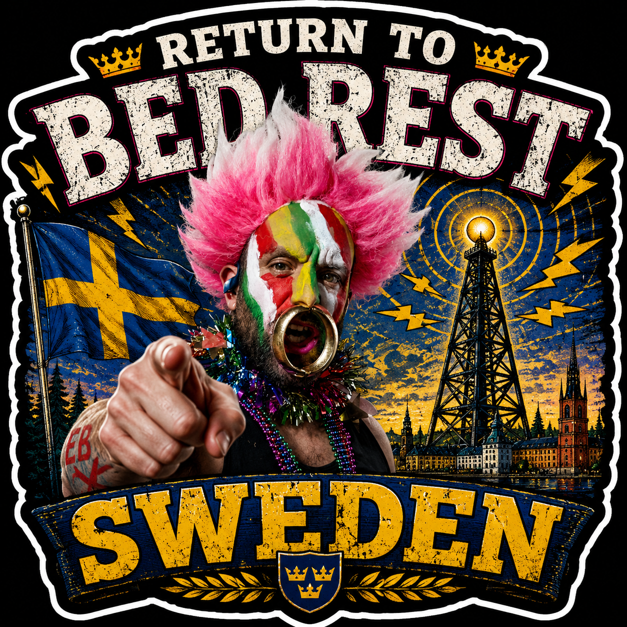 Return To Bed Rest Sweden Sticker
