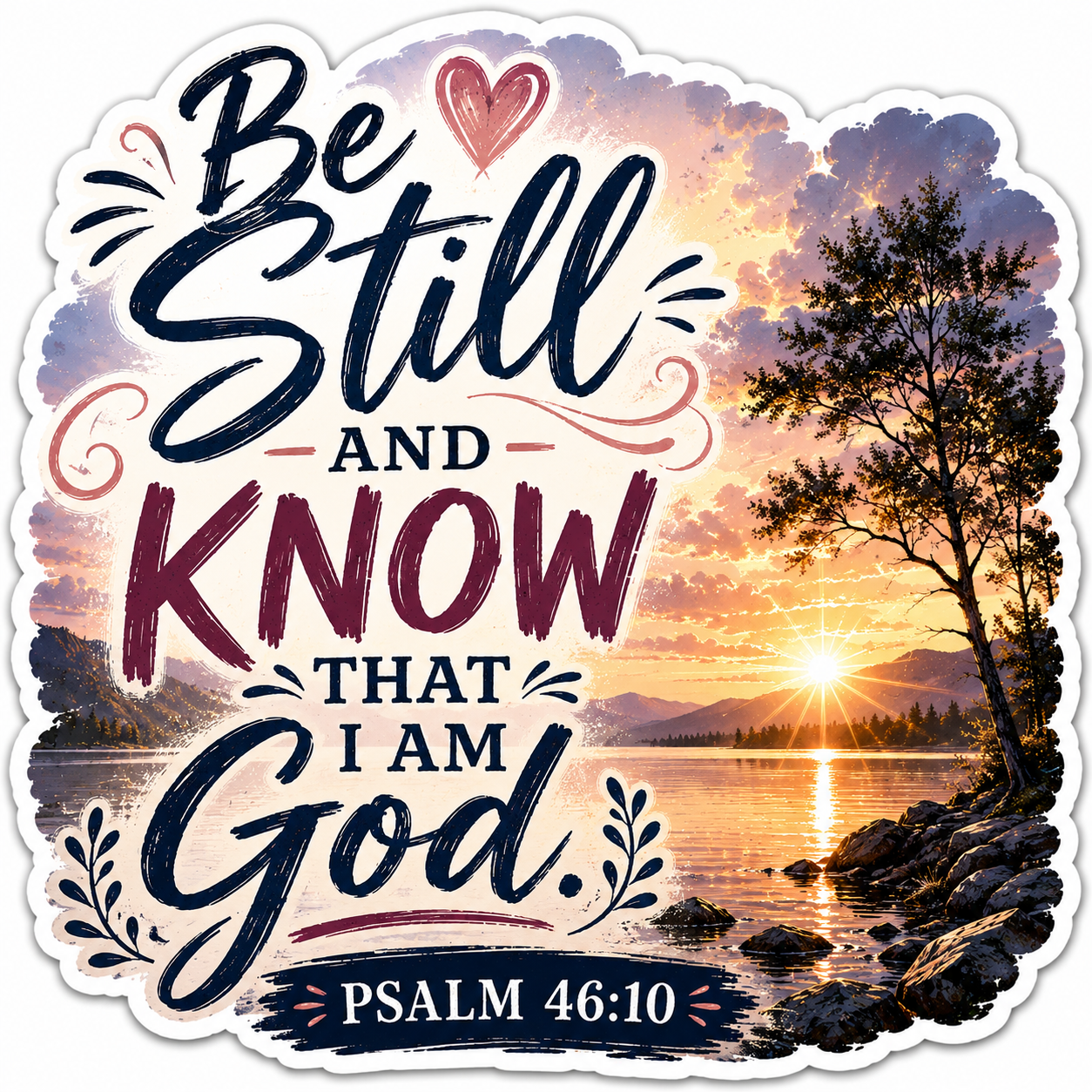 Be Still And Know That I Am God Psalm 46:10 Sticker