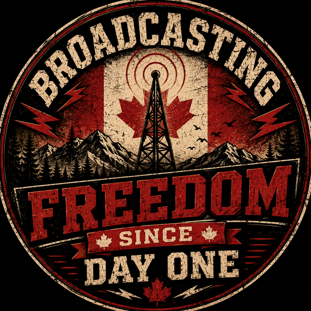 Broadcasting Freedom Since Day One Sticker