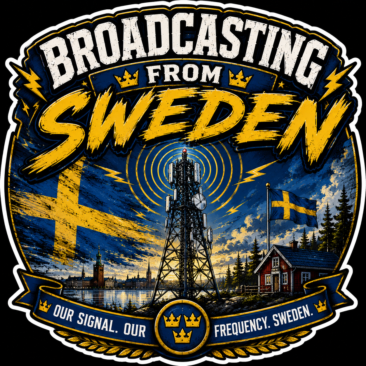 Broadcasting From Sweden Sticker