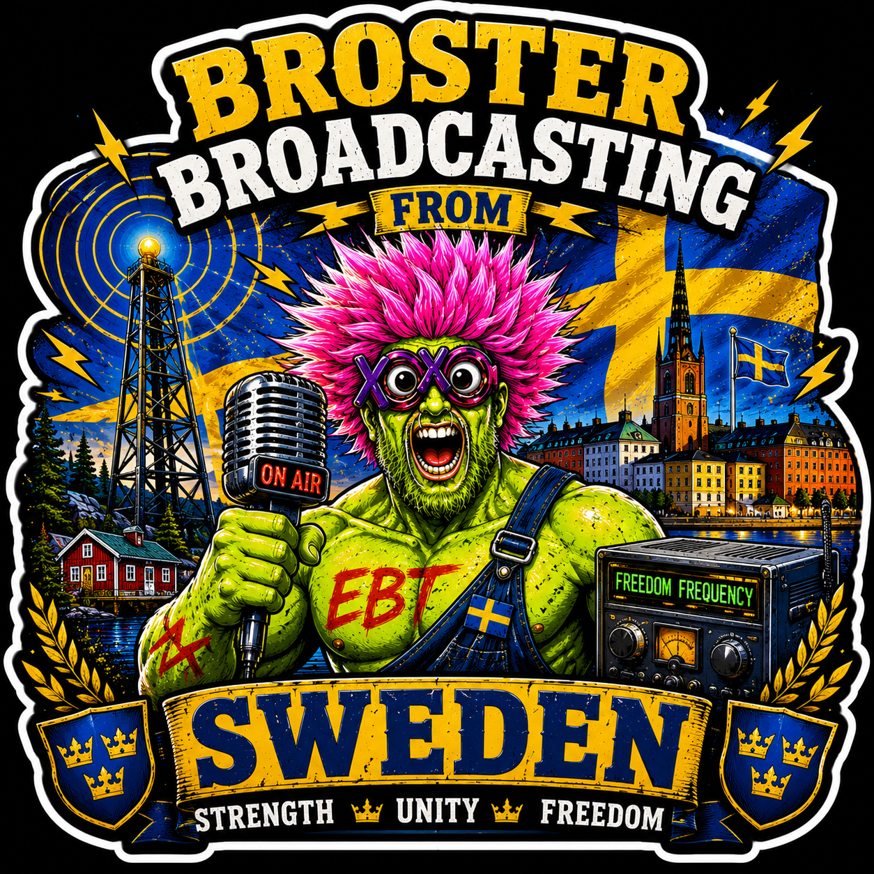 Broster Broadcasting From Sweden Sticker