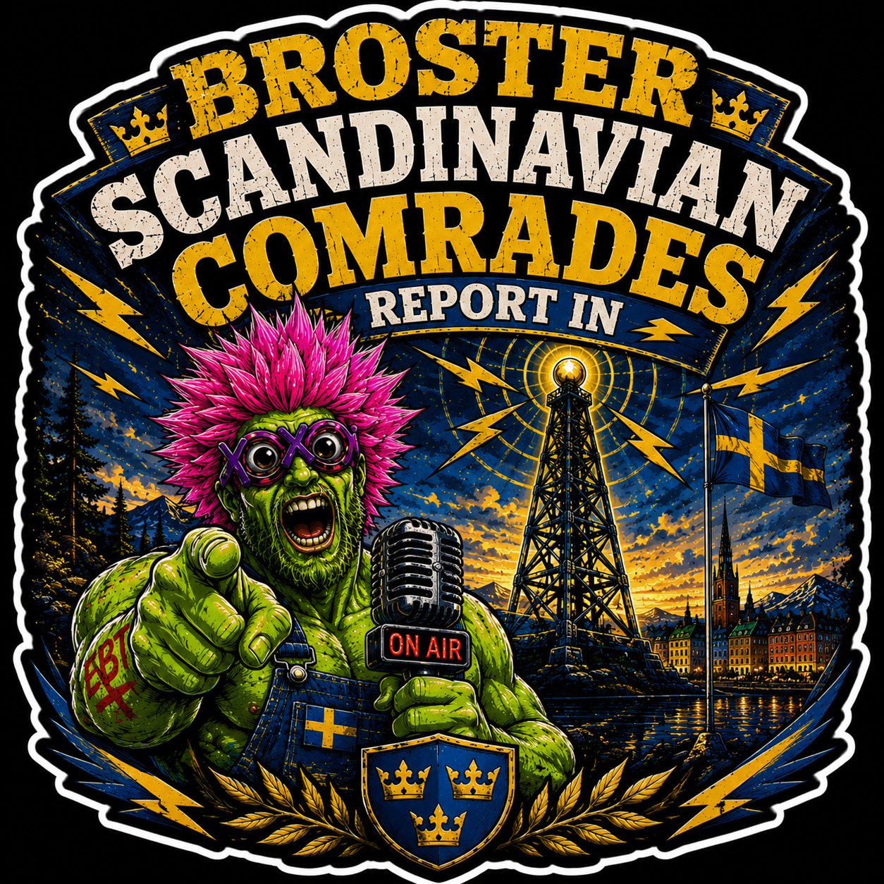 Broster Scandinavian Comrades Report In Sticker