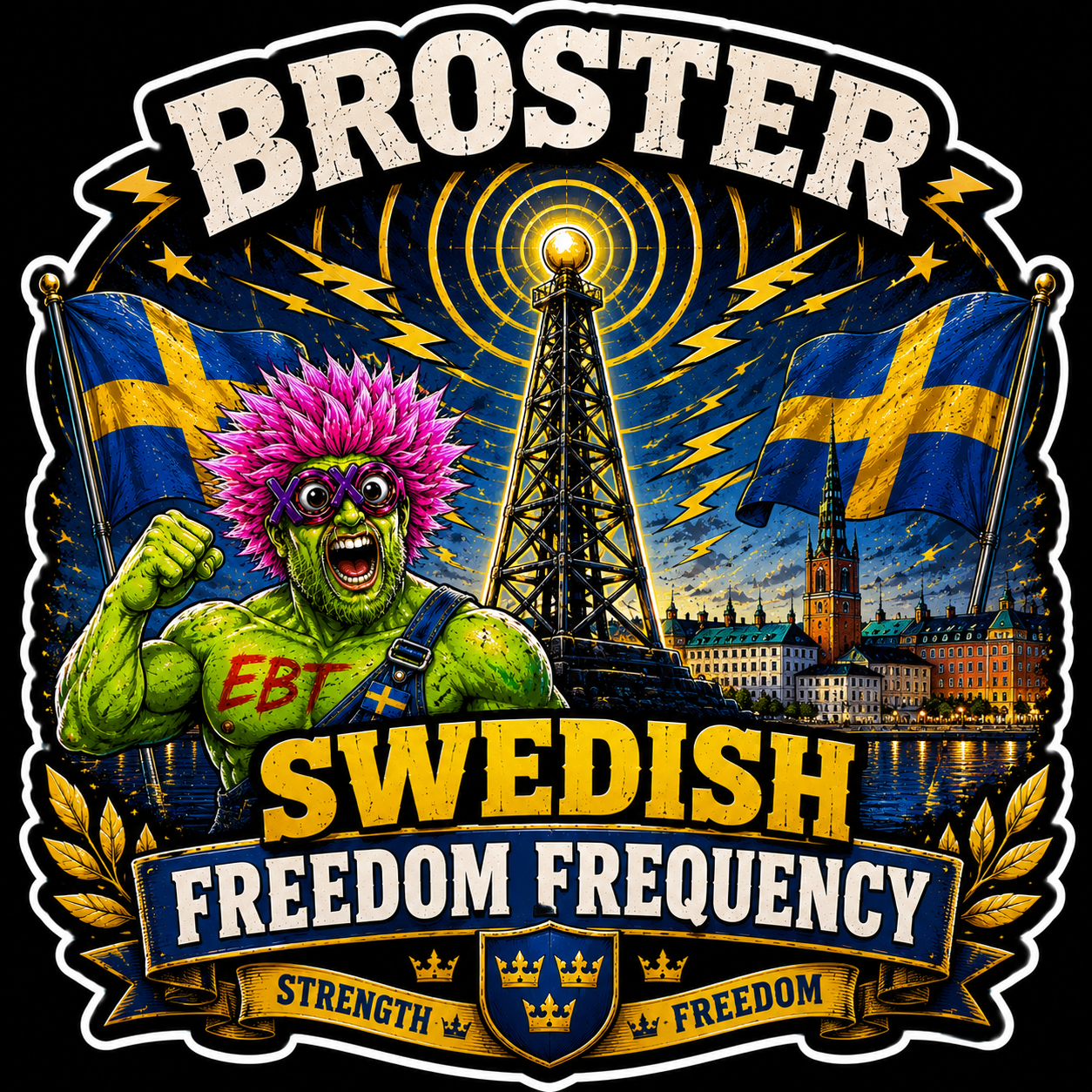 Broster Swedish Freedom Frequency Sticker