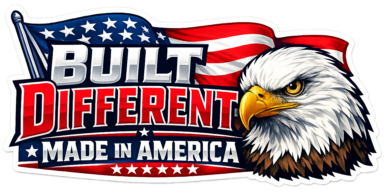Built Different Made In American Sticker