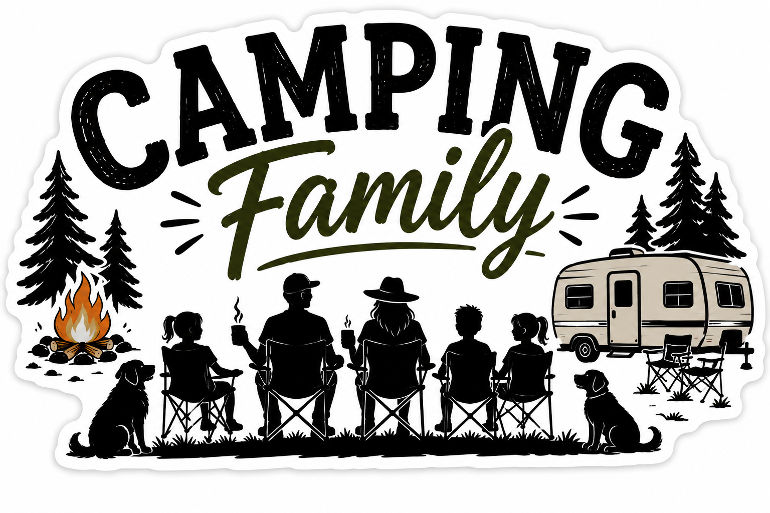 Camping Family Sticker