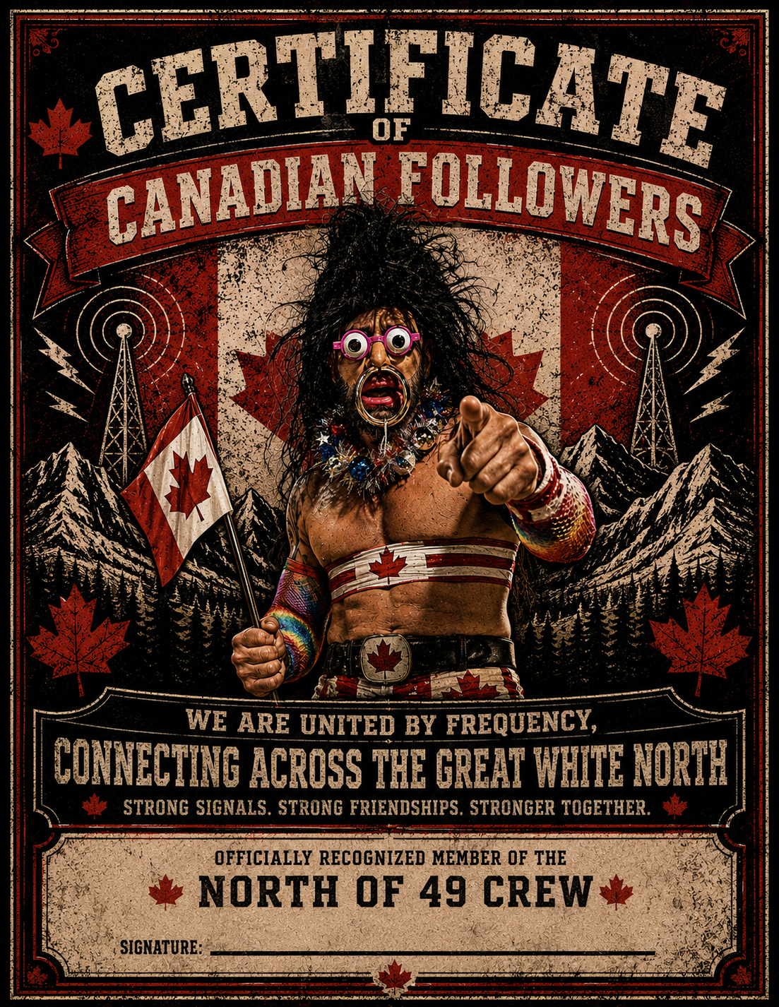Certificate Of Canadian Followers Signed Print