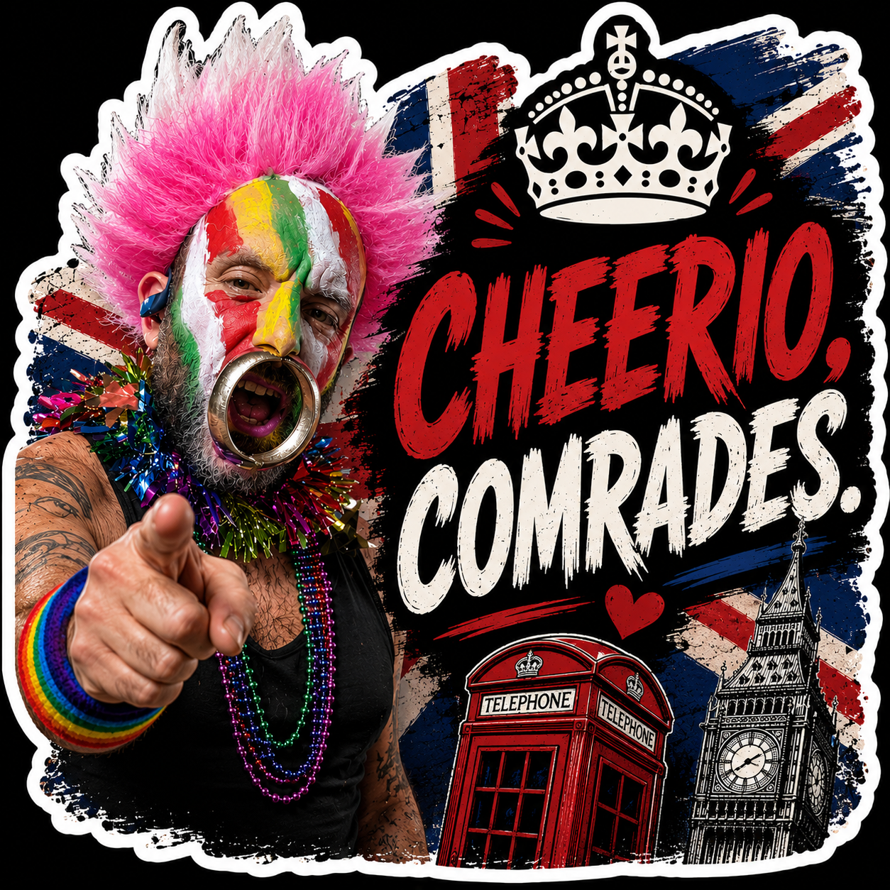Cheerio Comrades Sticker