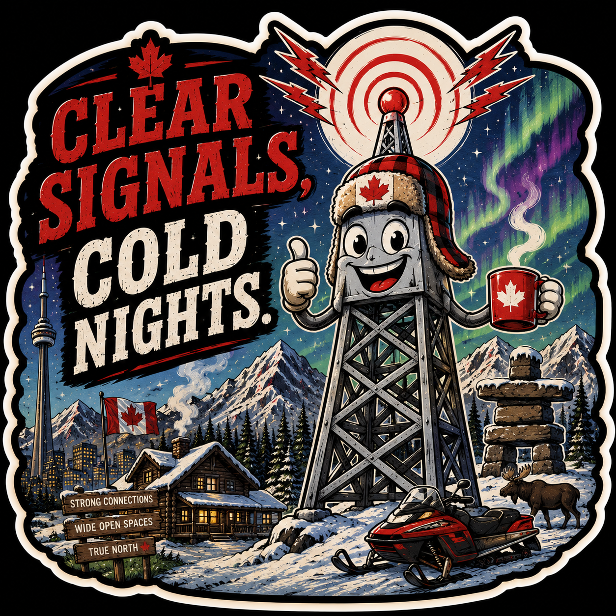 Clear Signals Cold Nights Sticker