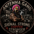 Antenna Gang Signal Strong Coffee Stronger Sticker
