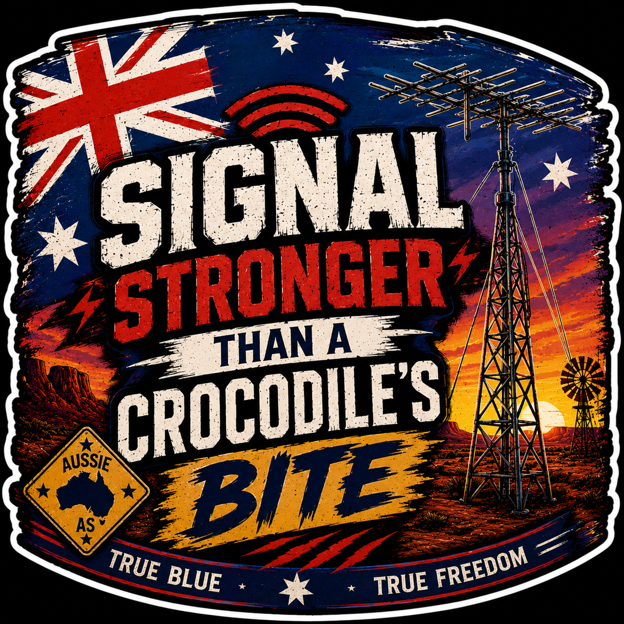 Signal Stronger Than A Crocodiles Bite Sticker