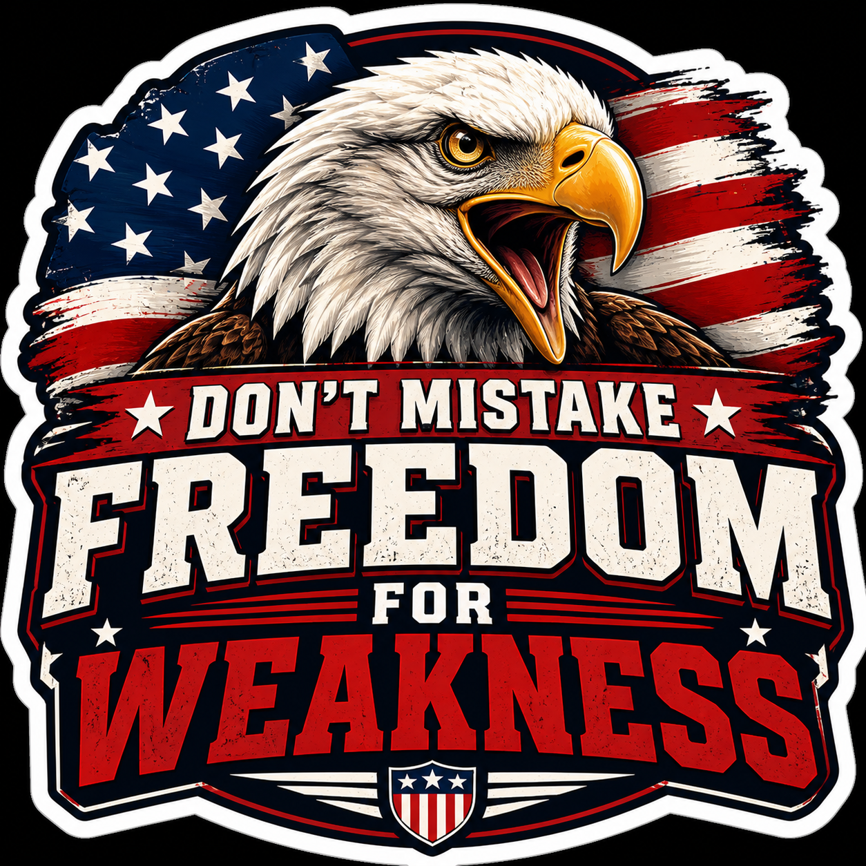 Don't Mistake Freedom For Weakness Sticker