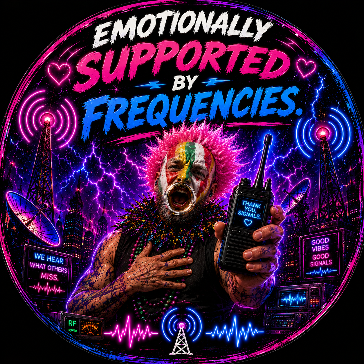 Emotionally Supported By Frequencies Sticker