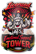 Emotional Support Tower Sticker 3" x 4"