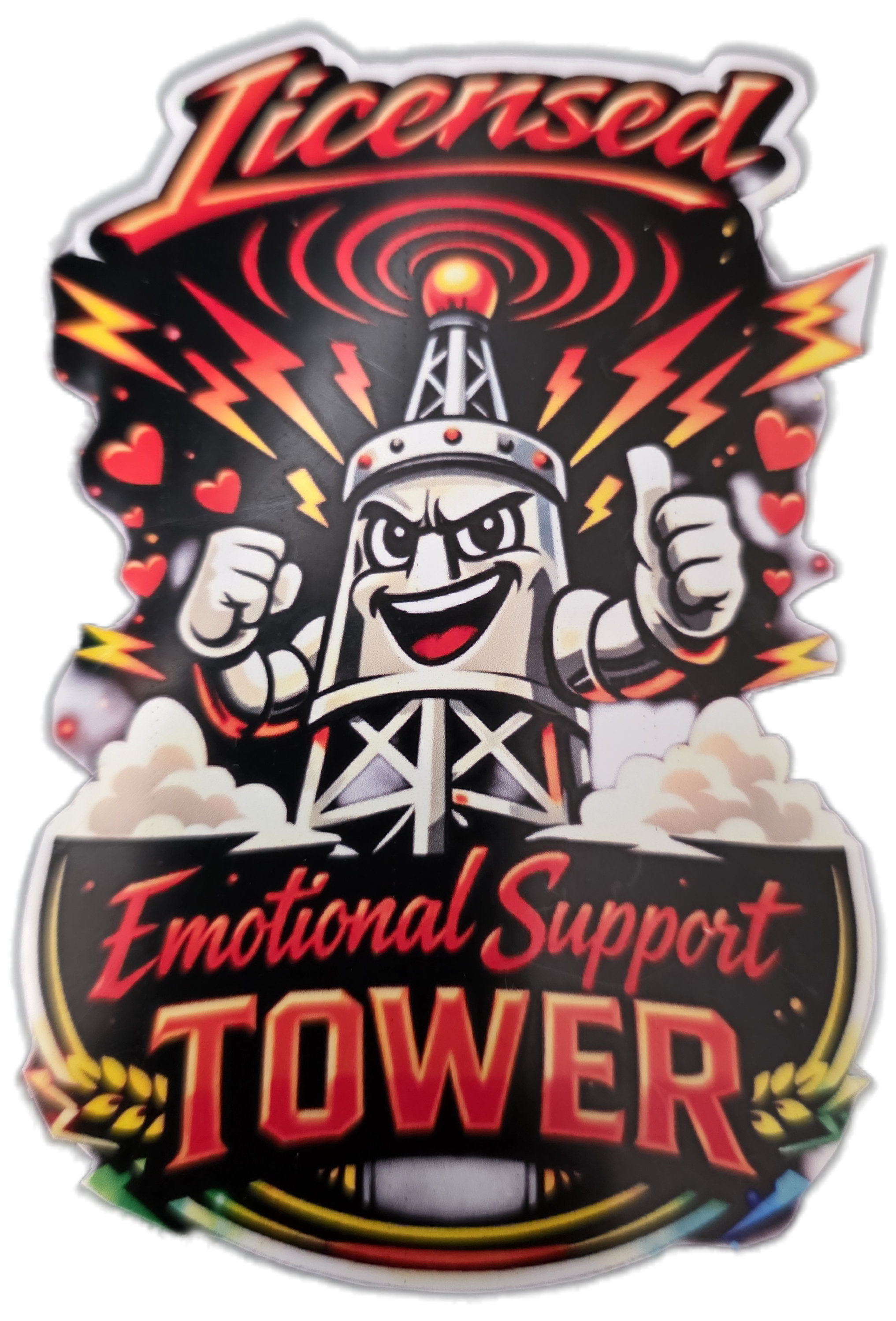Emotional Support Tower Sticker 3" x 4"