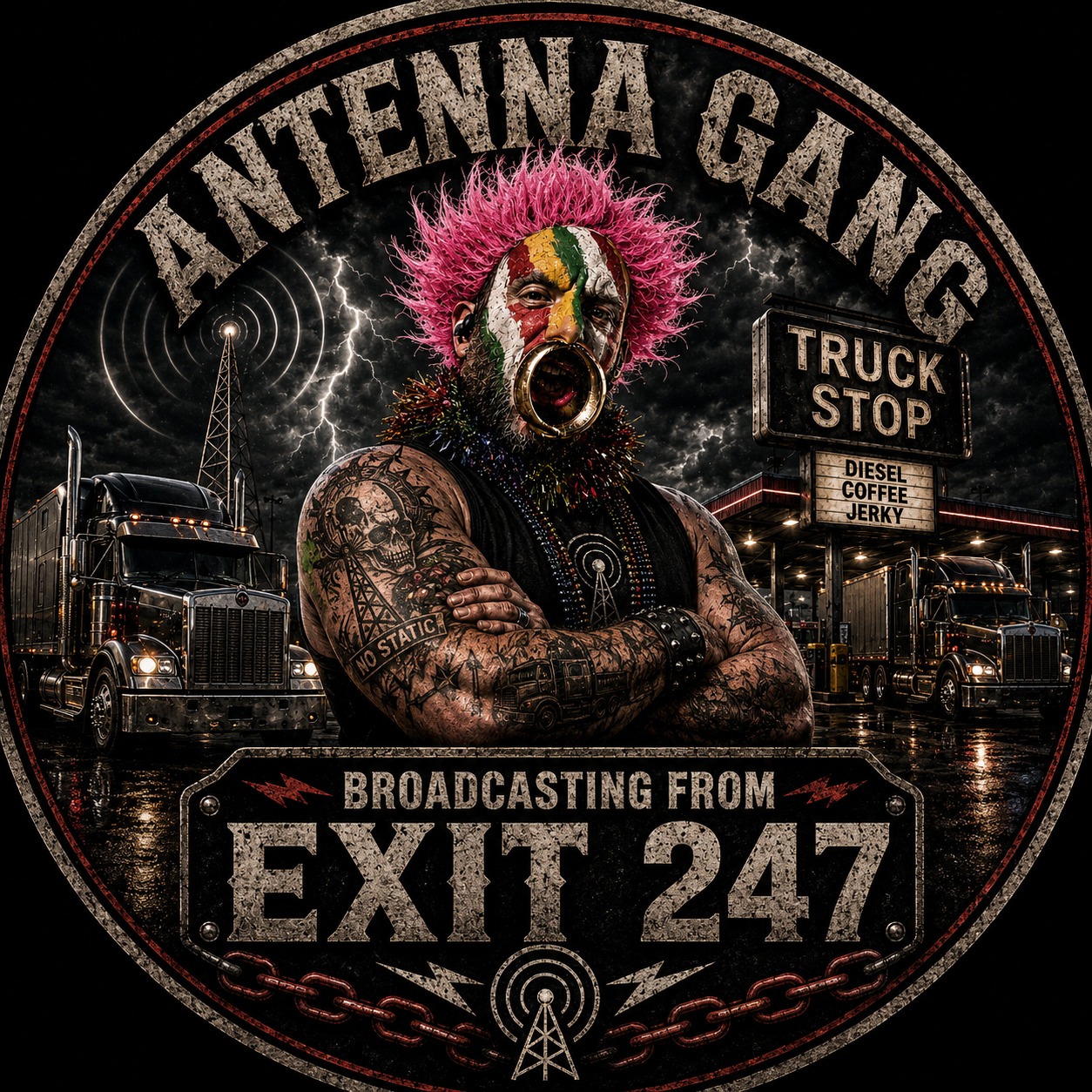 Antenna Gang Broadcasting From Exit 247 Sticker