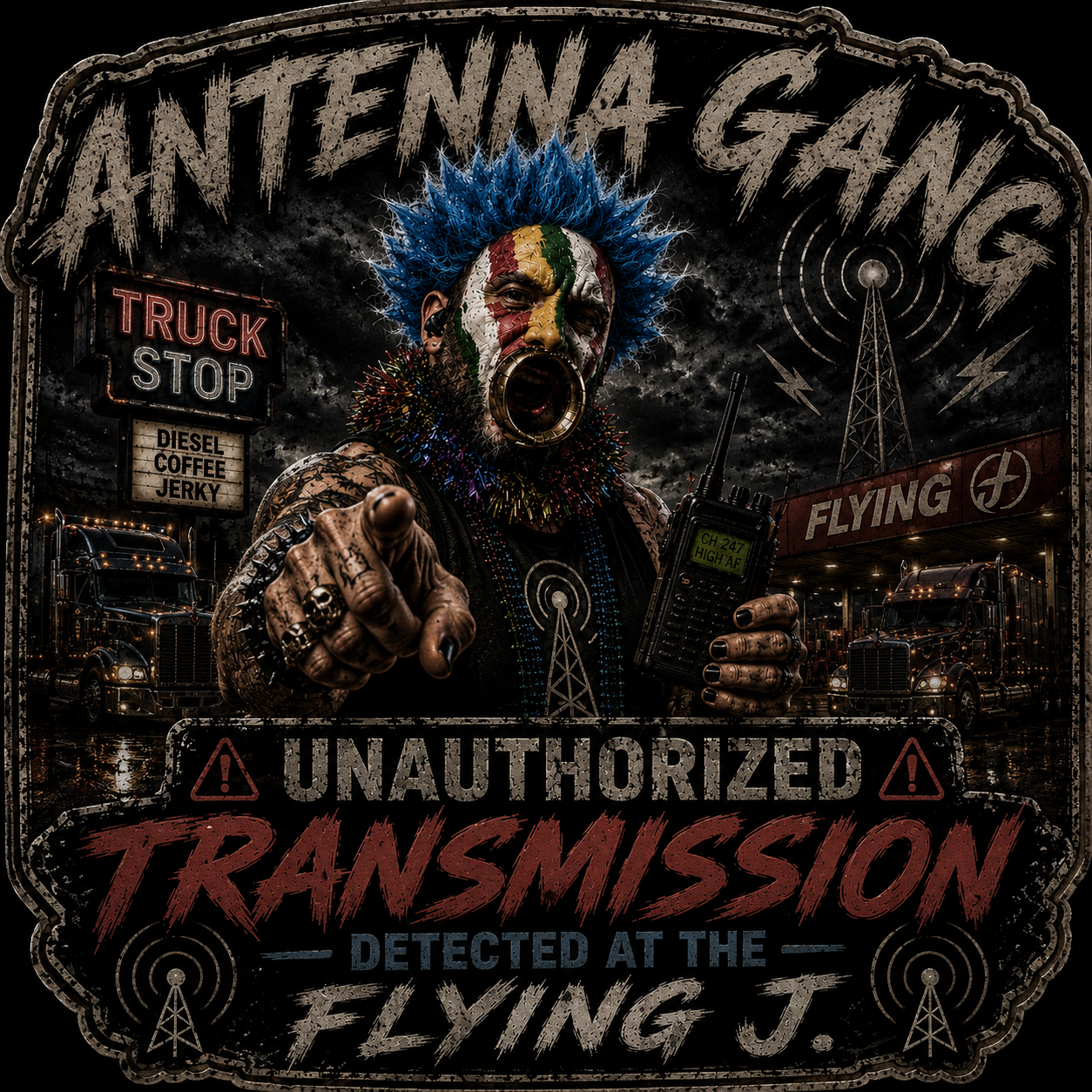 Antenna Gang Unauthorized Transmission Detected At The Flying J Sticker