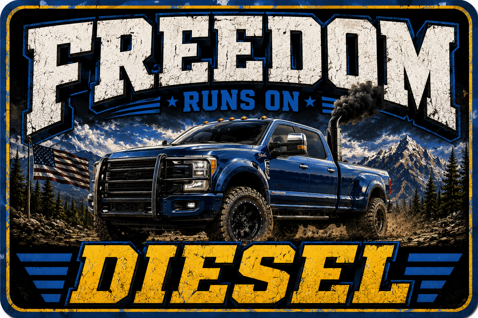 Freedom Runs On Diesel Sticker