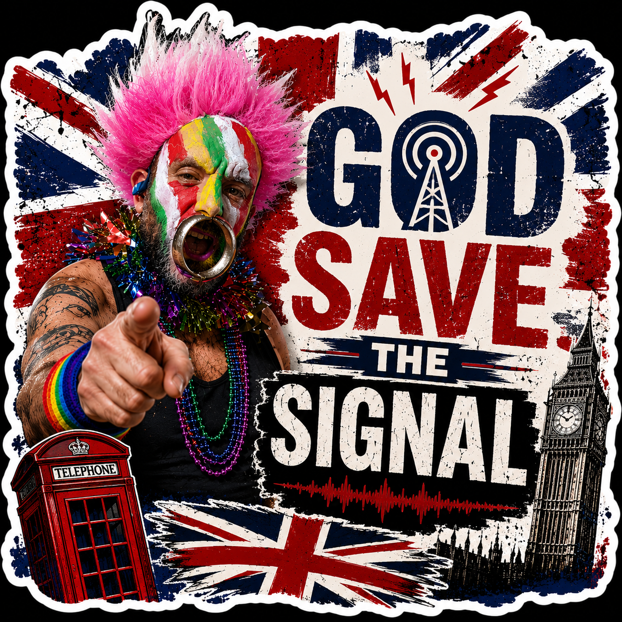 God Save The Signal Sticker UK
