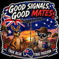 Good Signals Good Mates True Blue True Freedom Sticker