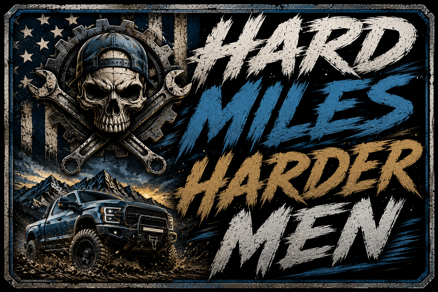 Hard Miles Harder Men Sticker