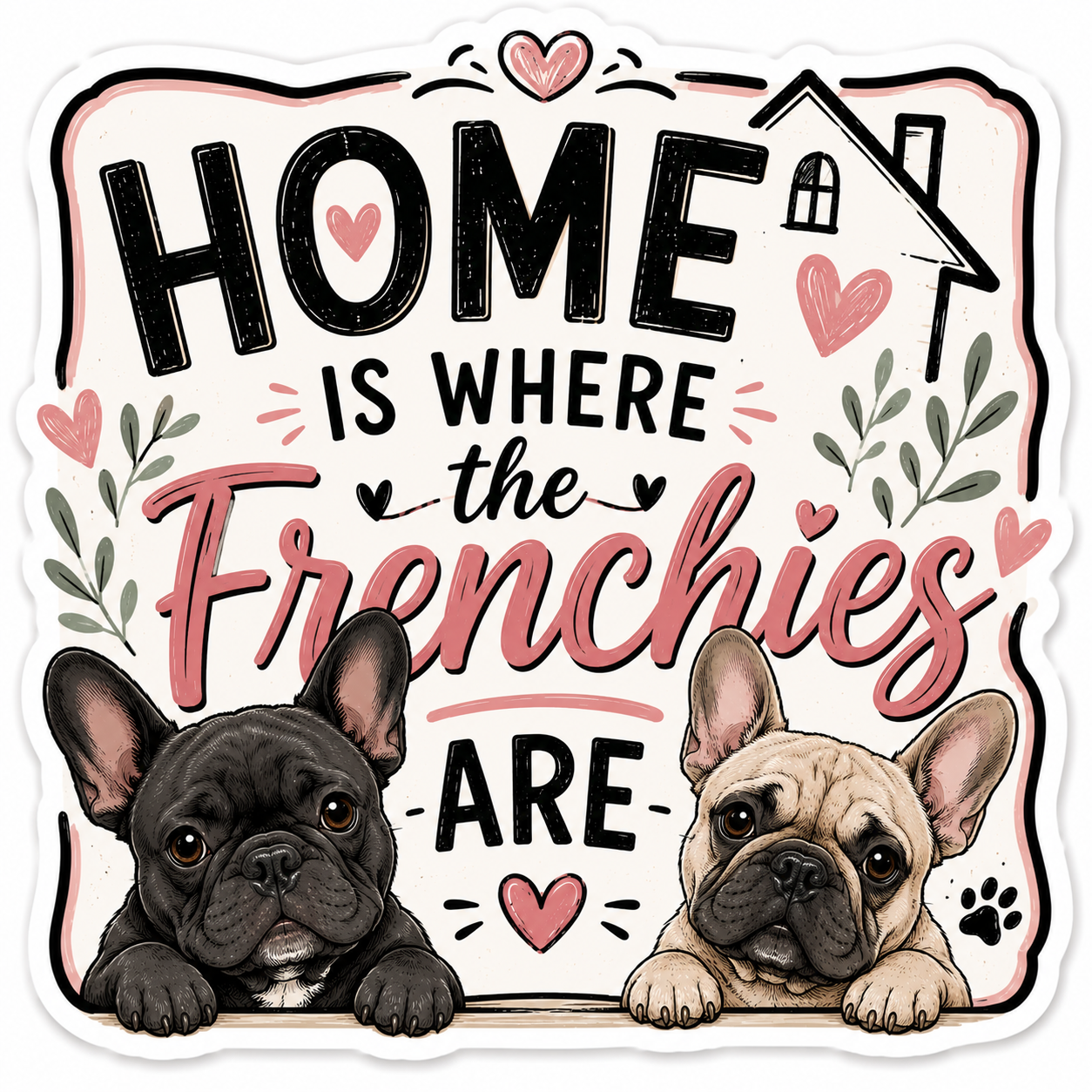Home Is Where The Frenchies Are Sticker
