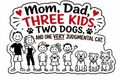 Mom, Dad, Three Kids Two Dogs And One Very Judgmental Cat Sticker