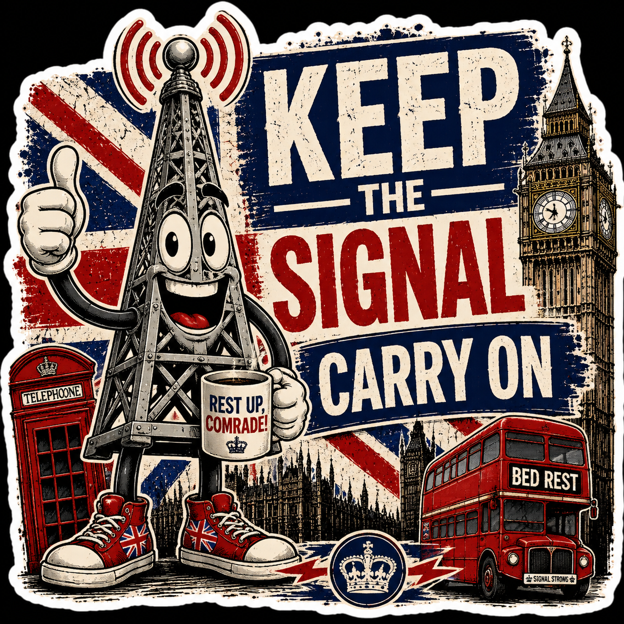 Keep The Signal Carry On Sticker UK