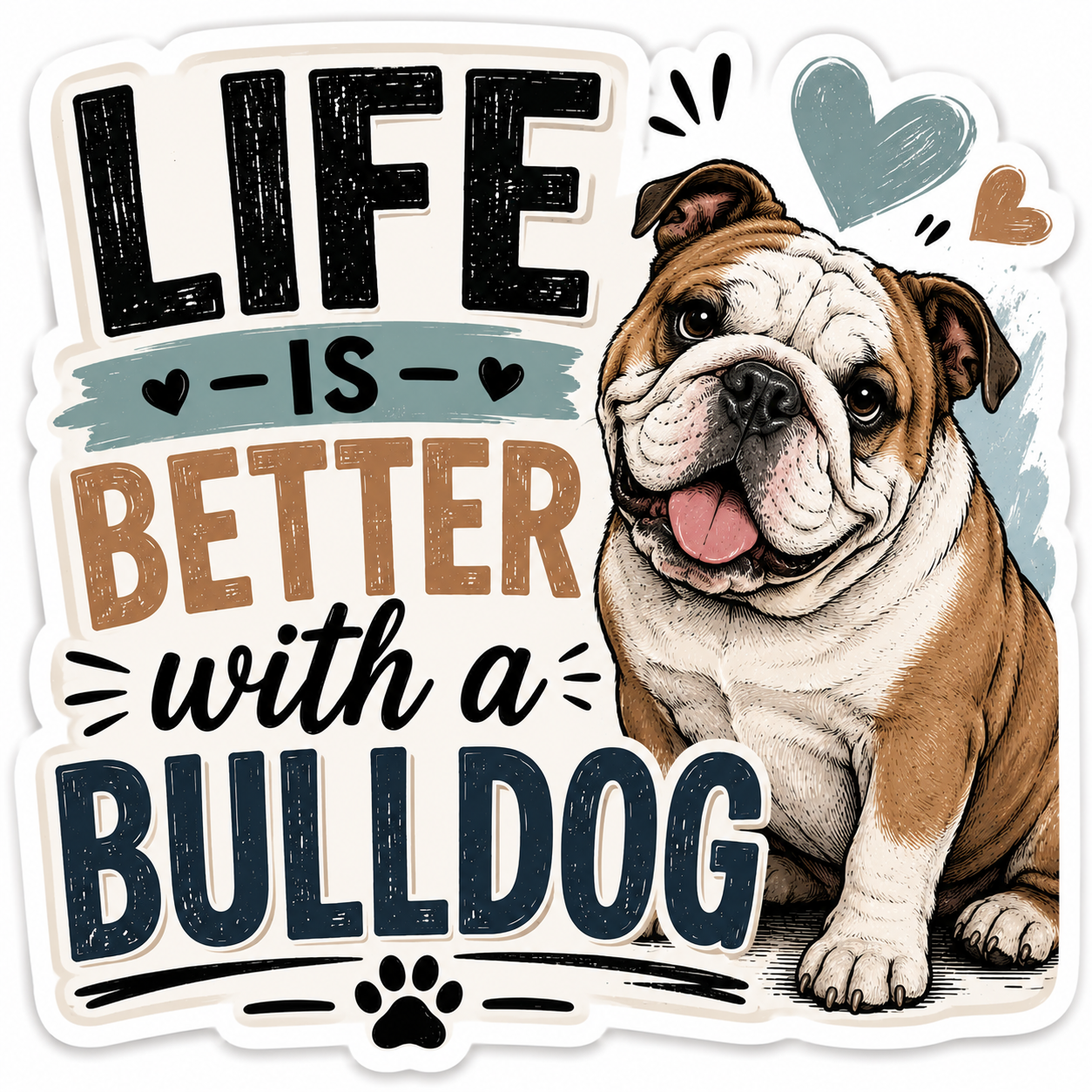 Life Is Better With A Bulldog Sticker