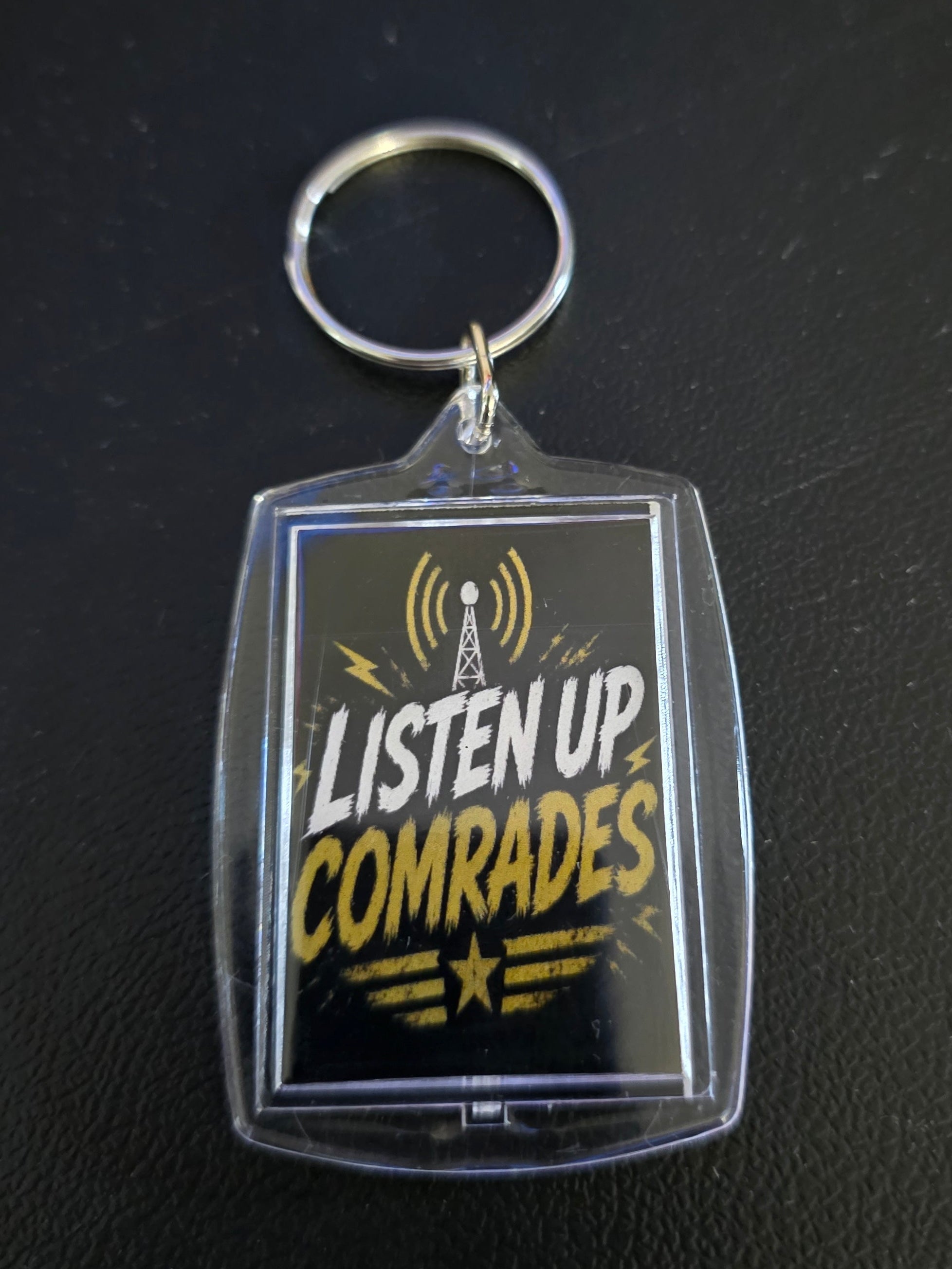 Listen Up Comrades Keychain