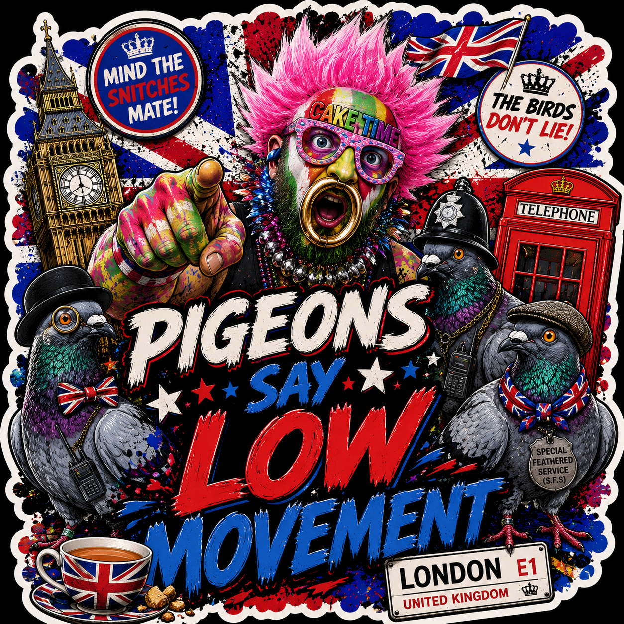 Pigeons Say Low Movement Sticker UK
