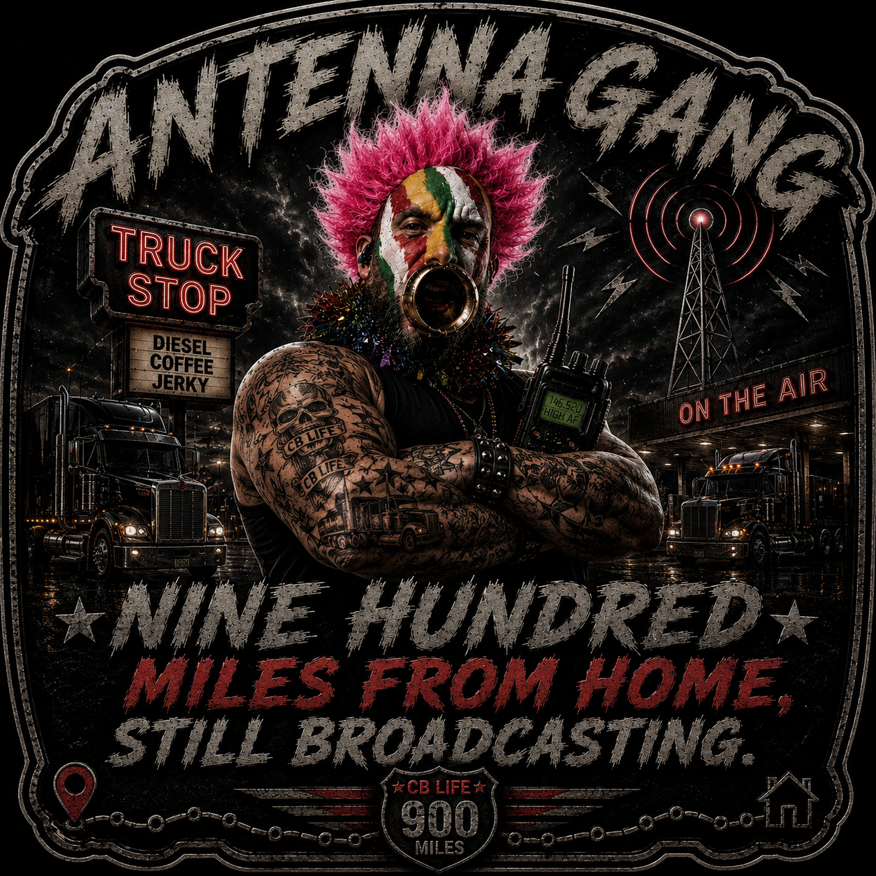 Antenna Gang Nine Hundred Miles From Home Still Broadcasting Sticker