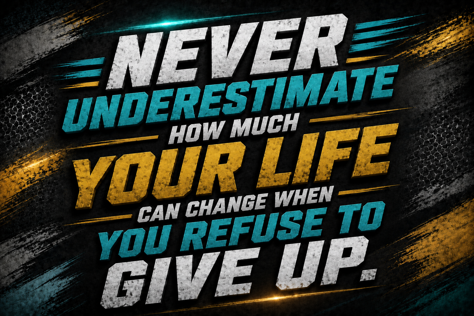Never Underestimate How Much Your Life Can Change When You Refuse To Give Up Sticker