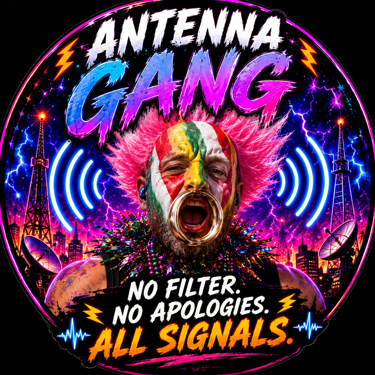 Antenna Gang No Filter No Apologies All Signals Sticker