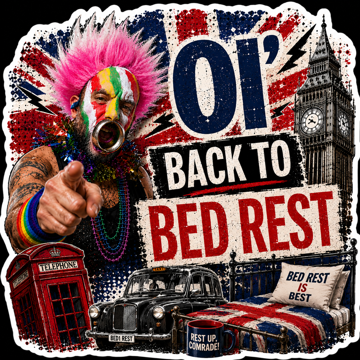 OI' Back To Bed Rest Sticker