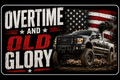 Overtime And Old Glory Sticker
